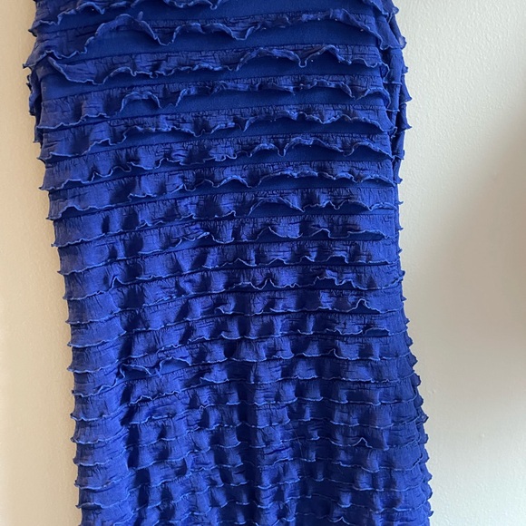 Blue Ruffled Sleeveless Top - Picture 3 of 4